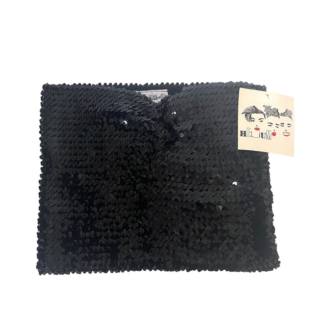 HELIUM VTG NWT Black Sequin Tube Top Y2K Glam Clubwear S/M USA